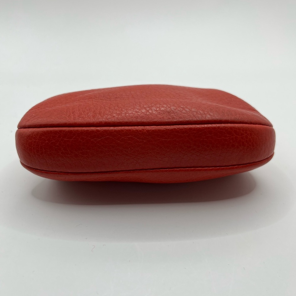 Coach Orange/Red Leather Kiss Lock Change Purse - Picture 4 of 9